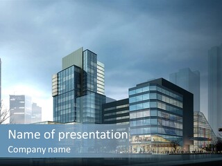 A Cityscape With Skyscrapers In The Background PowerPoint Template