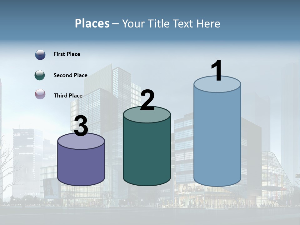 A Cityscape With Skyscrapers In The Background PowerPoint Template