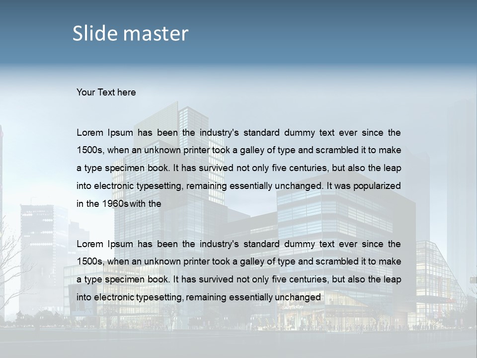 A Cityscape With Skyscrapers In The Background PowerPoint Template