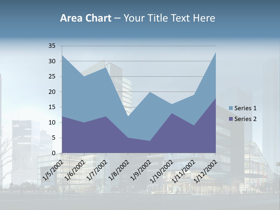 A Cityscape With Skyscrapers In The Background PowerPoint Template
