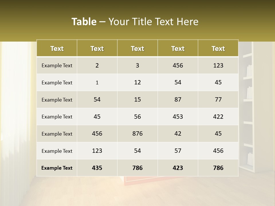 A Bedroom With Yellow Walls And A Bed PowerPoint Template