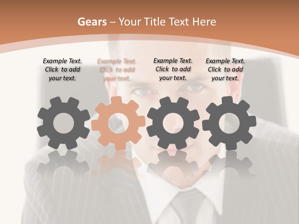 A Man In A Suit Is Looking At The Camera PowerPoint Template