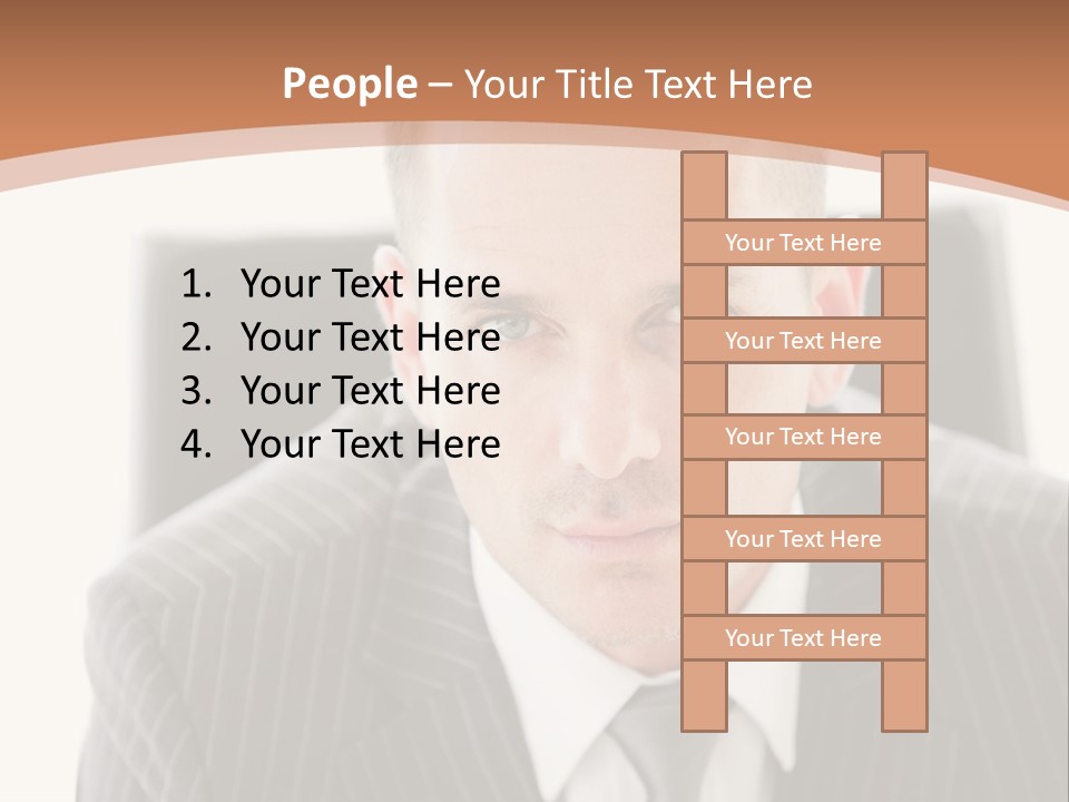 A Man In A Suit Is Looking At The Camera PowerPoint Template
