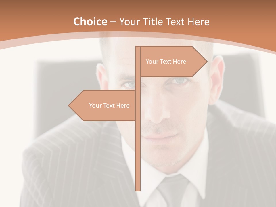 A Man In A Suit Is Looking At The Camera PowerPoint Template