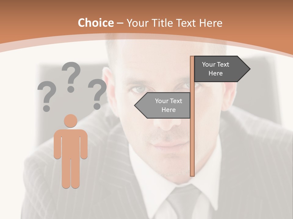 A Man In A Suit Is Looking At The Camera PowerPoint Template