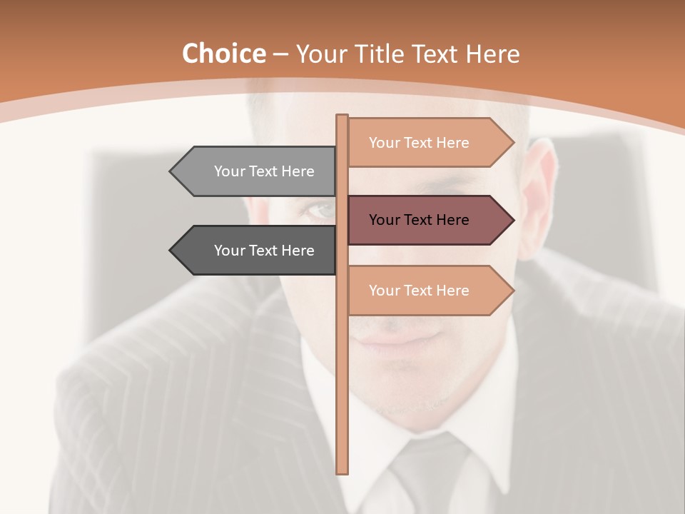 A Man In A Suit Is Looking At The Camera PowerPoint Template