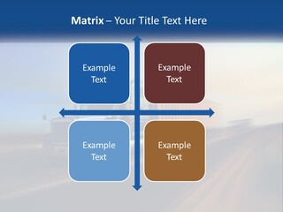 A Semi Truck Driving Down A Road With A Sky Background PowerPoint Template