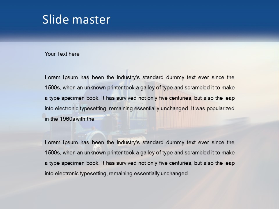 A Semi Truck Driving Down A Road With A Sky Background PowerPoint Template