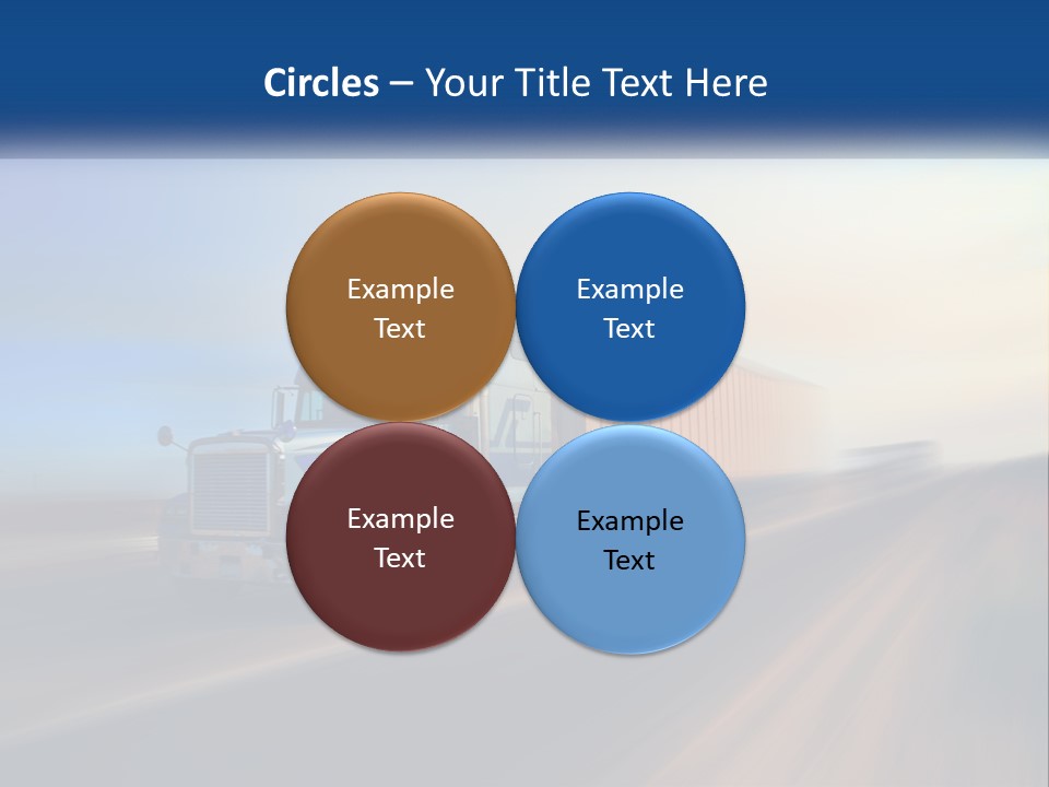 A Semi Truck Driving Down A Road With A Sky Background PowerPoint Template