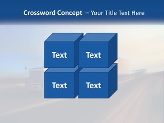 A Semi Truck Driving Down A Road With A Sky Background PowerPoint Template