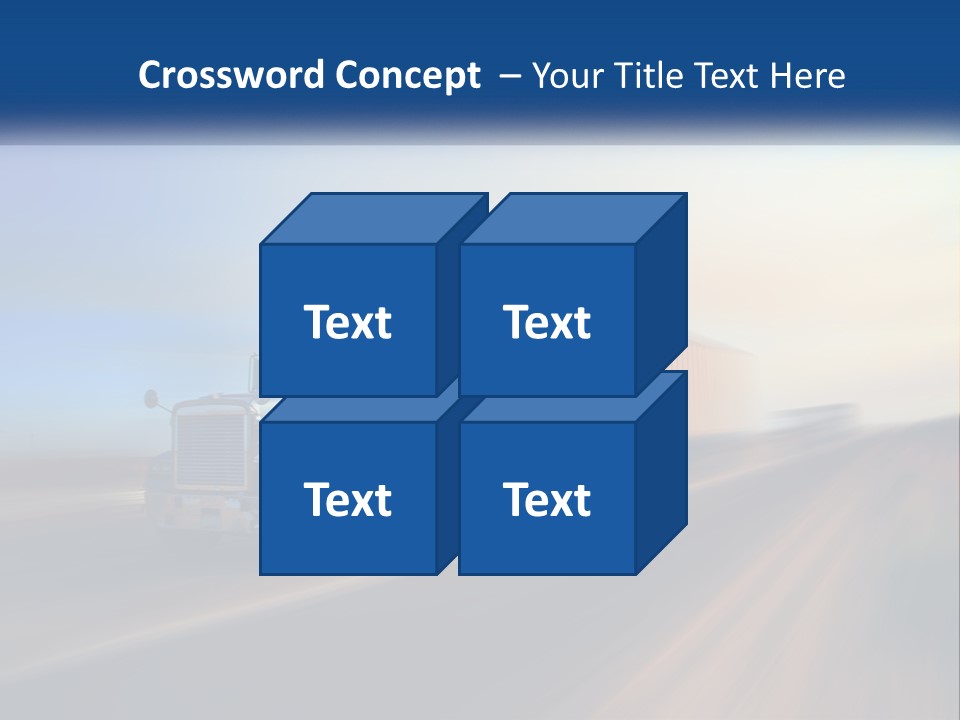 A Semi Truck Driving Down A Road With A Sky Background PowerPoint Template