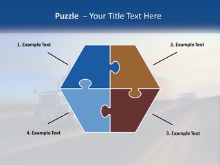 A Semi Truck Driving Down A Road With A Sky Background PowerPoint Template