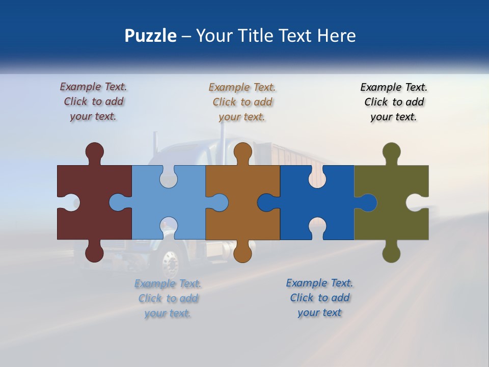 A Semi Truck Driving Down A Road With A Sky Background PowerPoint Template