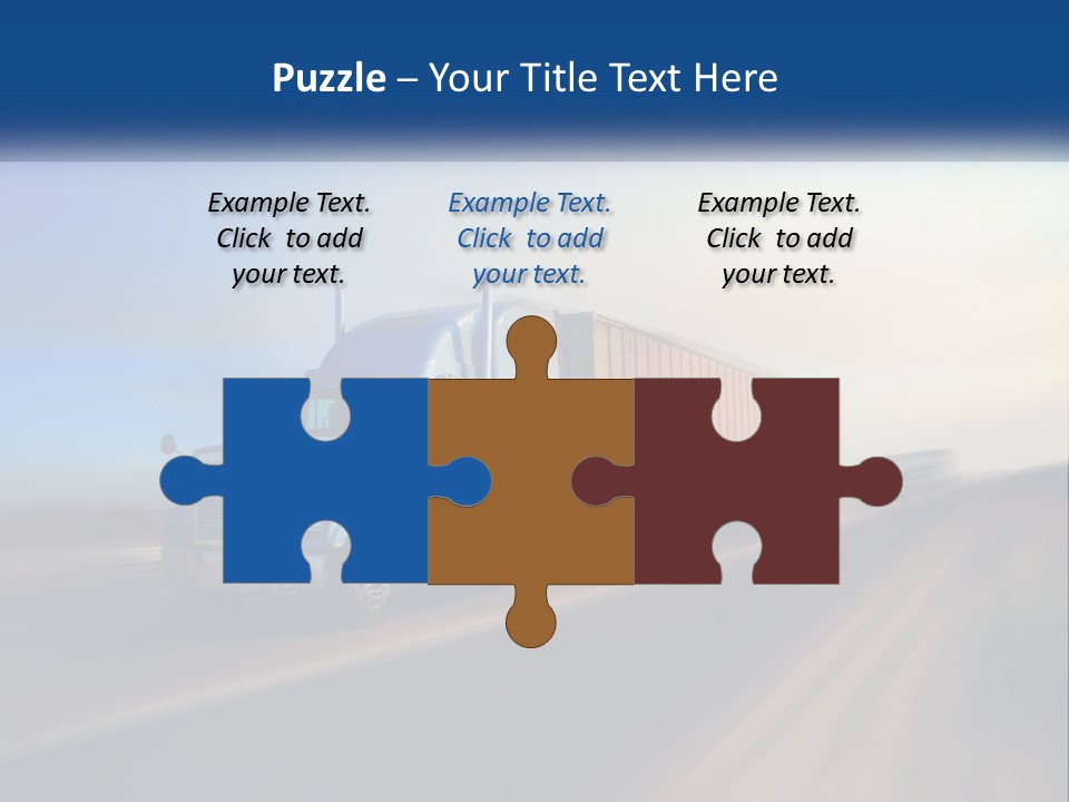 A Semi Truck Driving Down A Road With A Sky Background PowerPoint Template