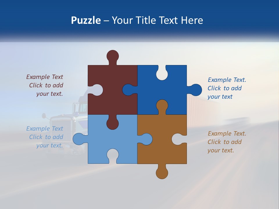 A Semi Truck Driving Down A Road With A Sky Background PowerPoint Template