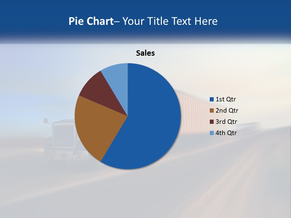 A Semi Truck Driving Down A Road With A Sky Background PowerPoint Template