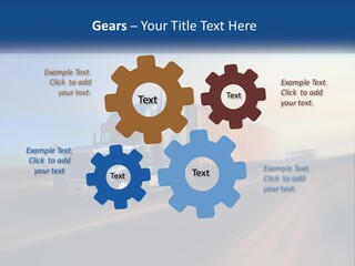 A Semi Truck Driving Down A Road With A Sky Background PowerPoint Template