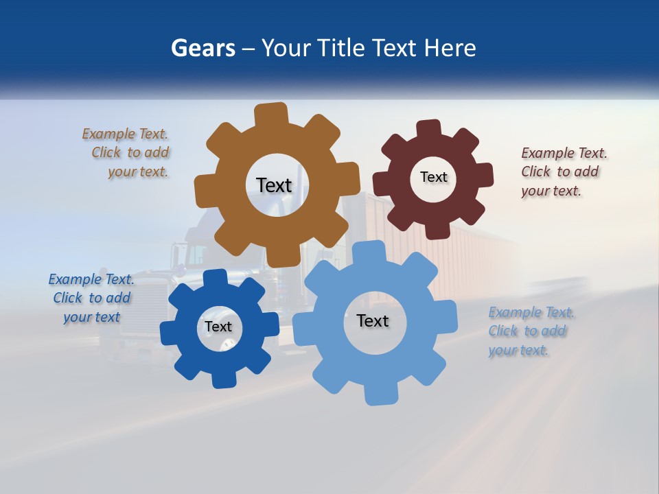 A Semi Truck Driving Down A Road With A Sky Background PowerPoint Template