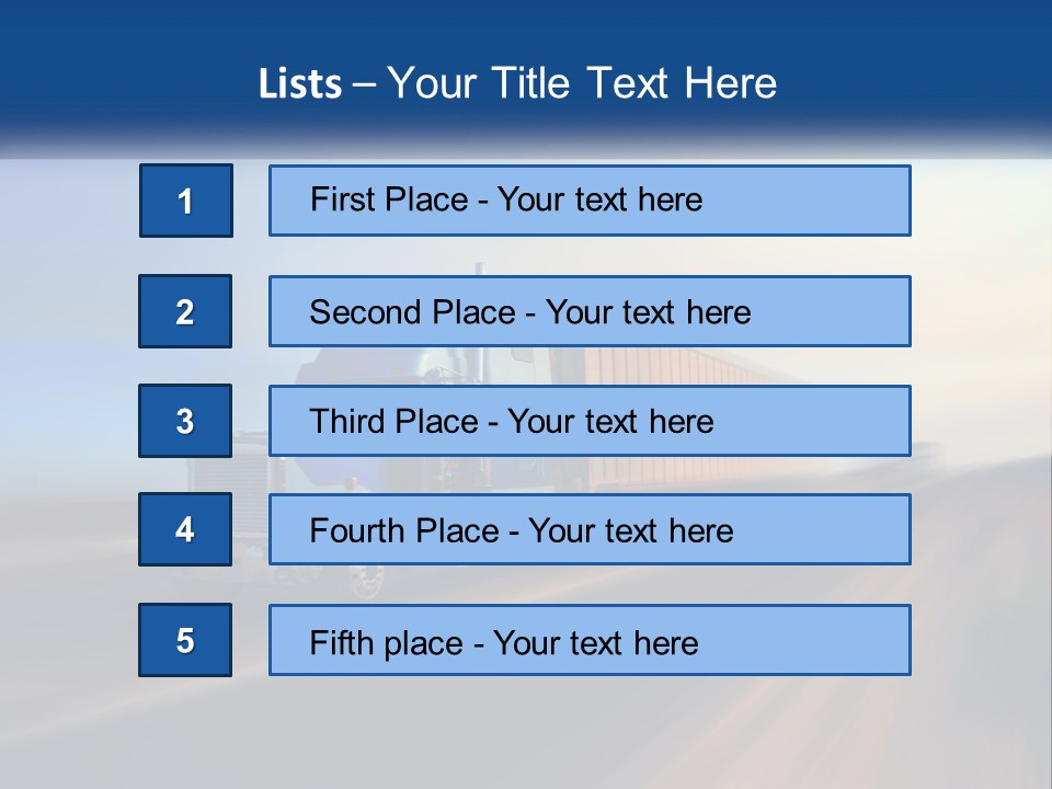 A Semi Truck Driving Down A Road With A Sky Background PowerPoint Template
