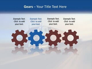 A Semi Truck Driving Down A Road With A Sky Background PowerPoint Template