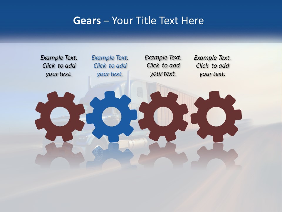 A Semi Truck Driving Down A Road With A Sky Background PowerPoint Template