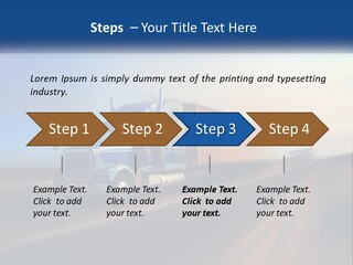 A Semi Truck Driving Down A Road With A Sky Background PowerPoint Template