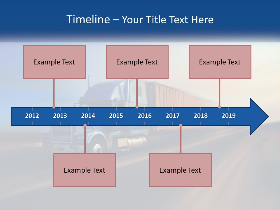 A Semi Truck Driving Down A Road With A Sky Background PowerPoint Template