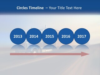 A Semi Truck Driving Down A Road With A Sky Background PowerPoint Template