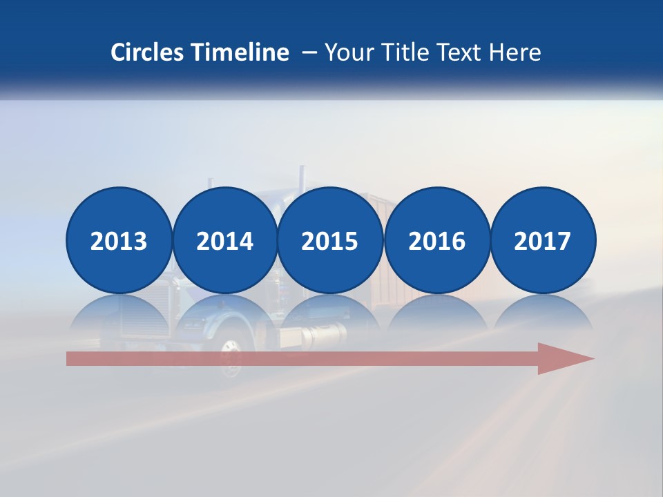 A Semi Truck Driving Down A Road With A Sky Background PowerPoint Template