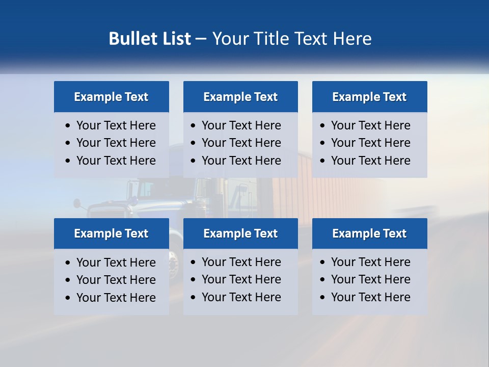 A Semi Truck Driving Down A Road With A Sky Background PowerPoint Template