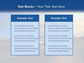 A Semi Truck Driving Down A Road With A Sky Background PowerPoint Template