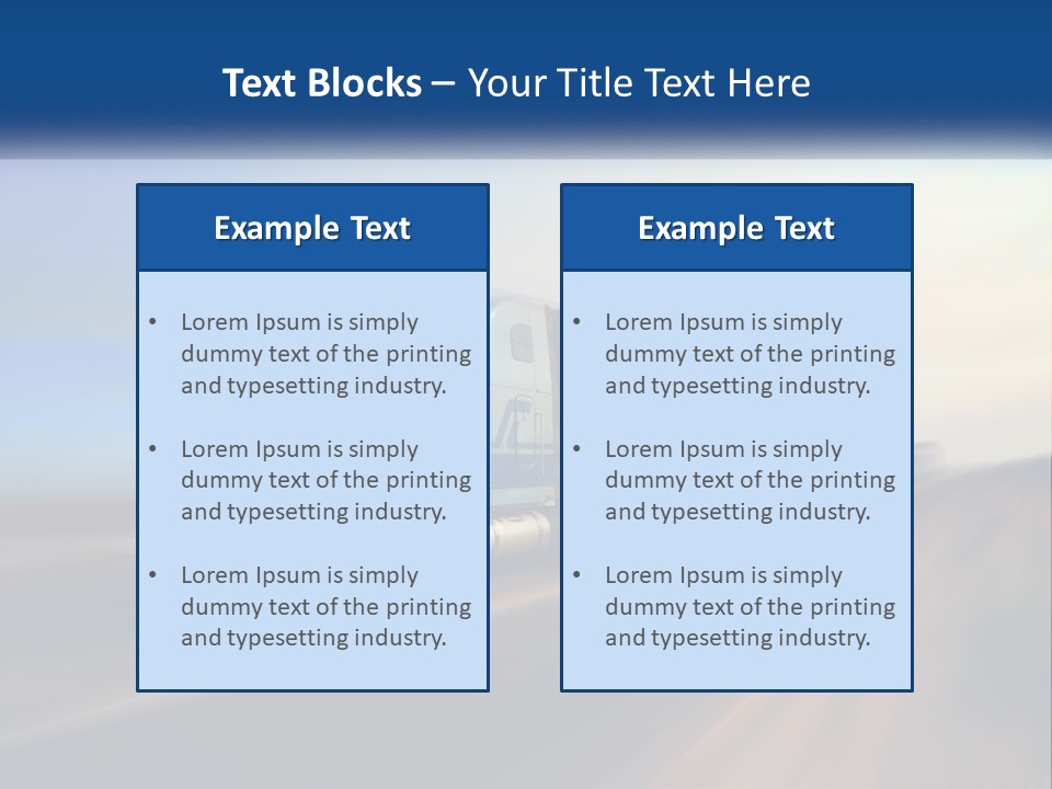 A Semi Truck Driving Down A Road With A Sky Background PowerPoint Template