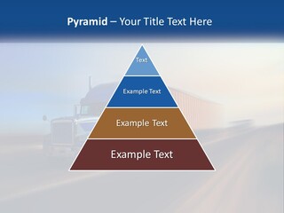 A Semi Truck Driving Down A Road With A Sky Background PowerPoint Template