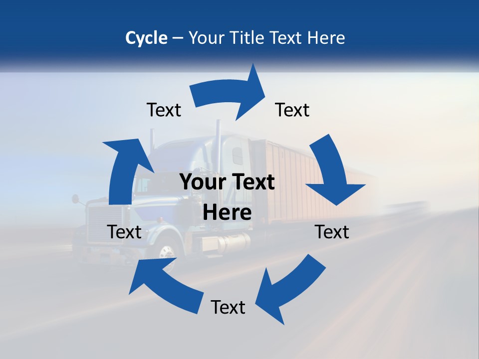 A Semi Truck Driving Down A Road With A Sky Background PowerPoint Template