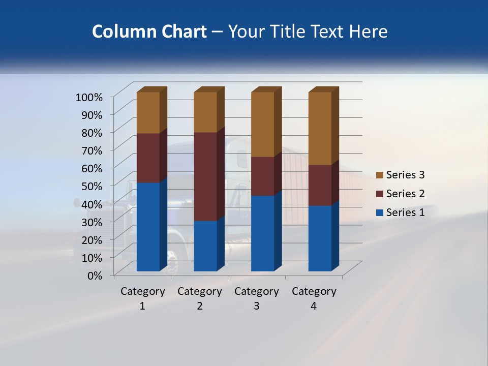 A Semi Truck Driving Down A Road With A Sky Background PowerPoint Template