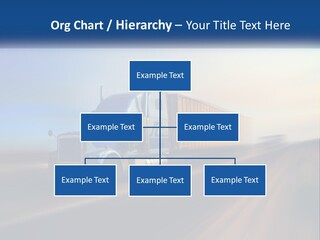 A Semi Truck Driving Down A Road With A Sky Background PowerPoint Template