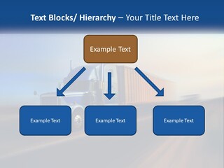 A Semi Truck Driving Down A Road With A Sky Background PowerPoint Template