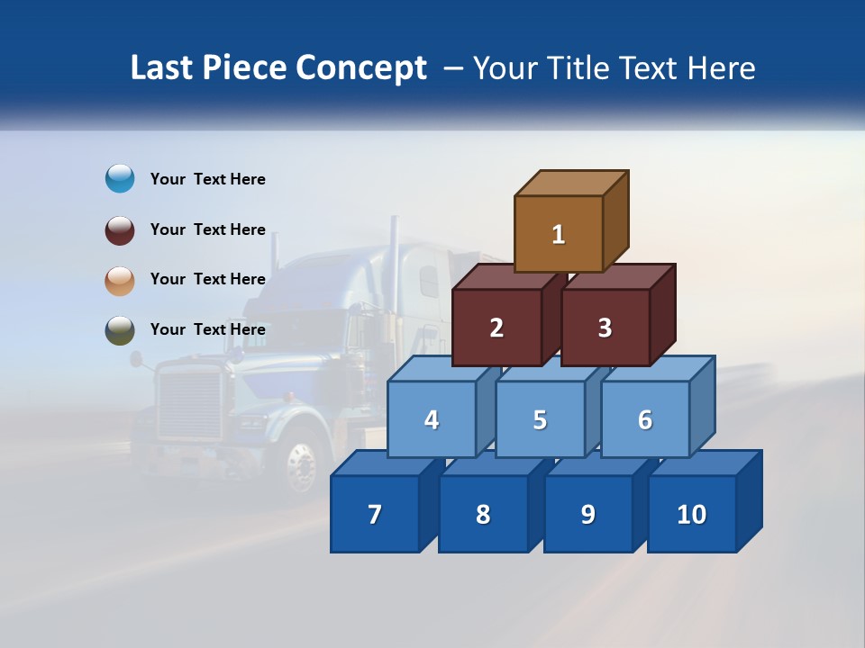 A Semi Truck Driving Down A Road With A Sky Background PowerPoint Template