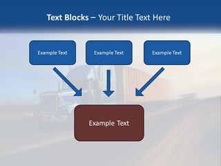 A Semi Truck Driving Down A Road With A Sky Background PowerPoint Template