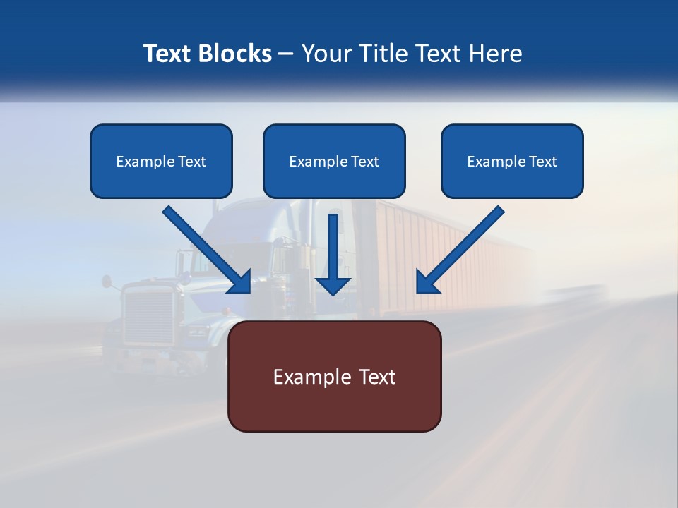 A Semi Truck Driving Down A Road With A Sky Background PowerPoint Template