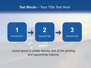 A Semi Truck Driving Down A Road With A Sky Background PowerPoint Template