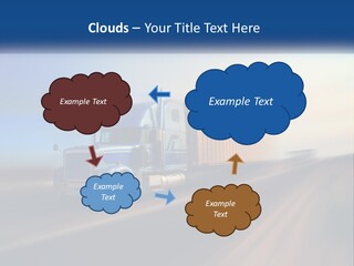 A Semi Truck Driving Down A Road With A Sky Background PowerPoint Template