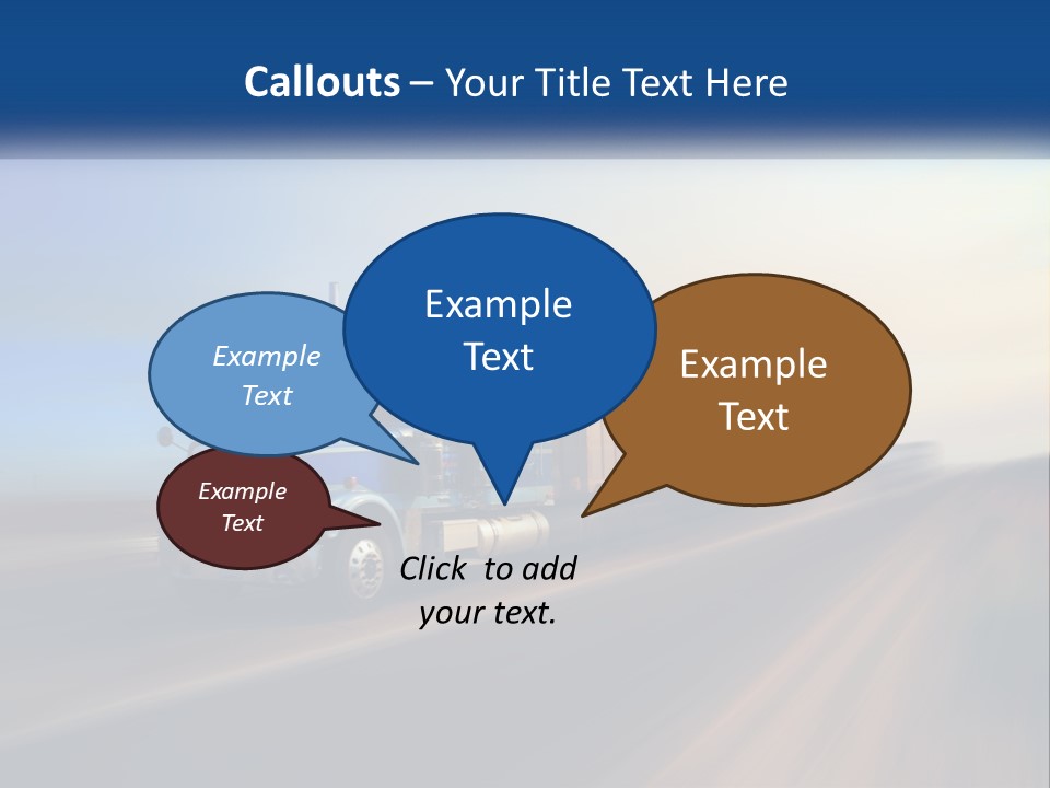 A Semi Truck Driving Down A Road With A Sky Background PowerPoint Template