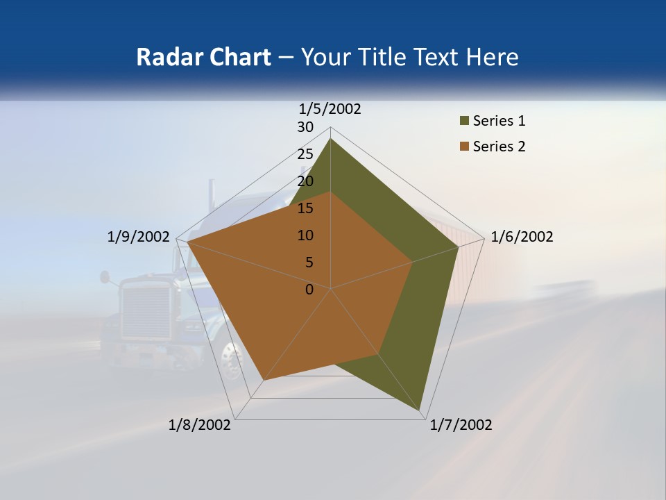 A Semi Truck Driving Down A Road With A Sky Background PowerPoint Template
