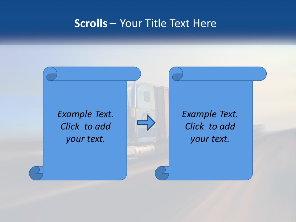 A Semi Truck Driving Down A Road With A Sky Background PowerPoint Template