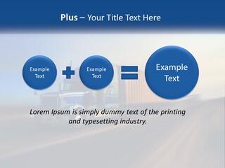 A Semi Truck Driving Down A Road With A Sky Background PowerPoint Template