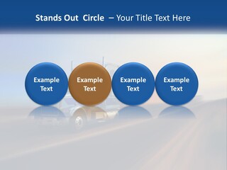 A Semi Truck Driving Down A Road With A Sky Background PowerPoint Template