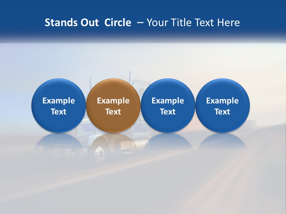 A Semi Truck Driving Down A Road With A Sky Background PowerPoint Template