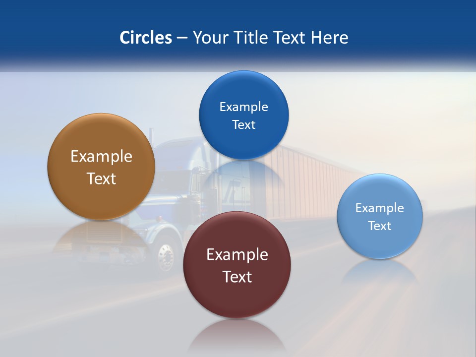 A Semi Truck Driving Down A Road With A Sky Background PowerPoint Template