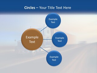 A Semi Truck Driving Down A Road With A Sky Background PowerPoint Template